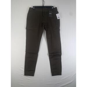 Caliville Jogger Pants Mens Medium Army Green Stretch Cuffed Twill Casual
